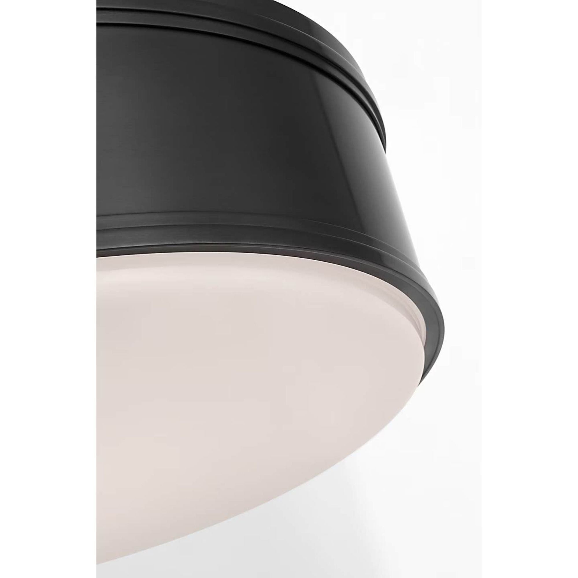 Chapman & Myers Marden 18" Flush Mount in Bronze with White Glass W17.5" x H6"