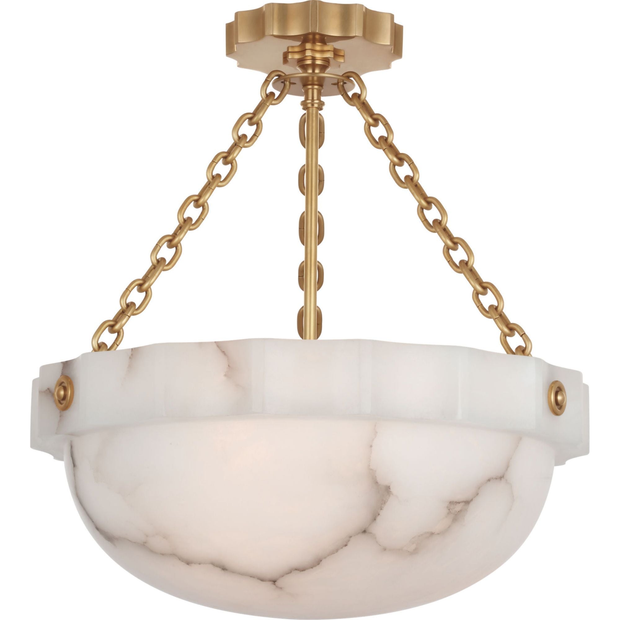 Chapman & Myers Fluted Band 16" Semi-Flush Mount in Alabaster W16" x H16.75"