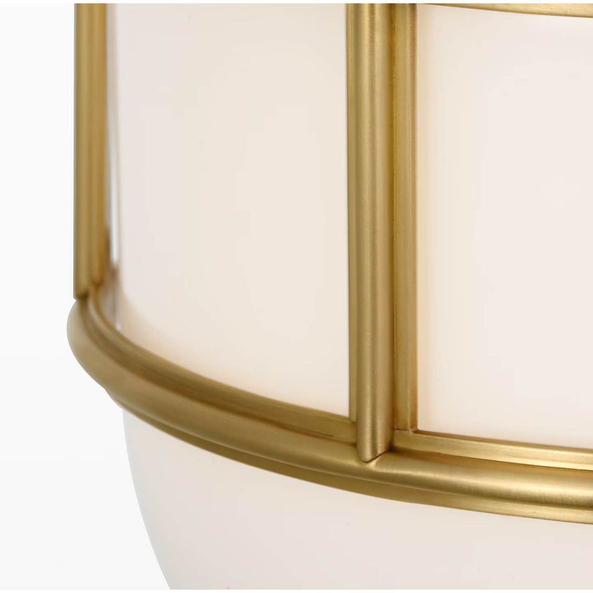 Chapman & Myers Martil 8" Flush Mount in Antique-Burnished Brass with White Glass W8" x H8.75"