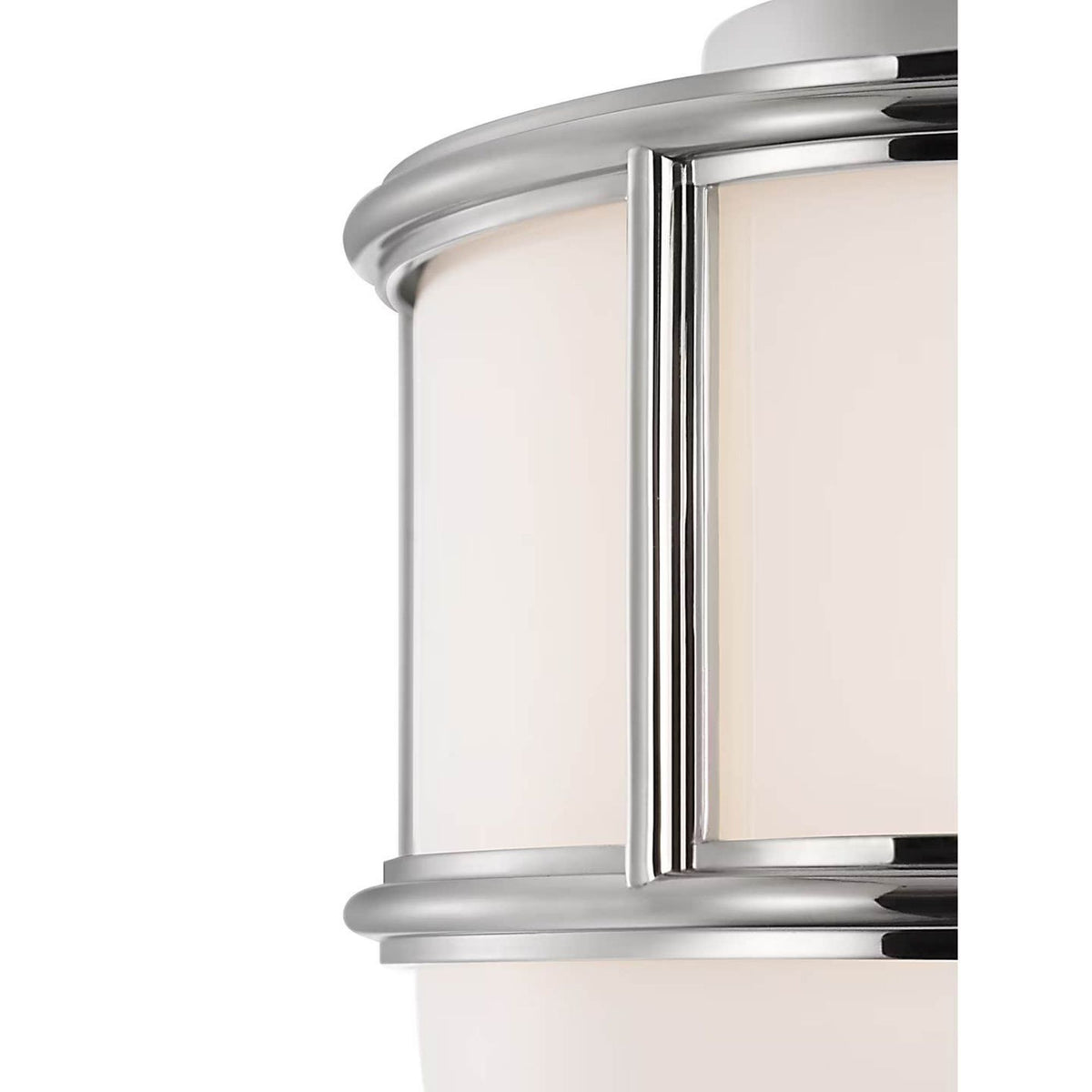 Chapman & Myers Martil 8" Flush Mount in Polished Nickel with White Glass W8" x H8.75"