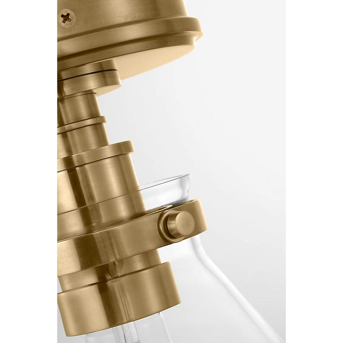Chapman & Myers Parkington 9" Conical Flush Mount in Antique-Burnished Brass with Clear Glass W8.5" x H10"