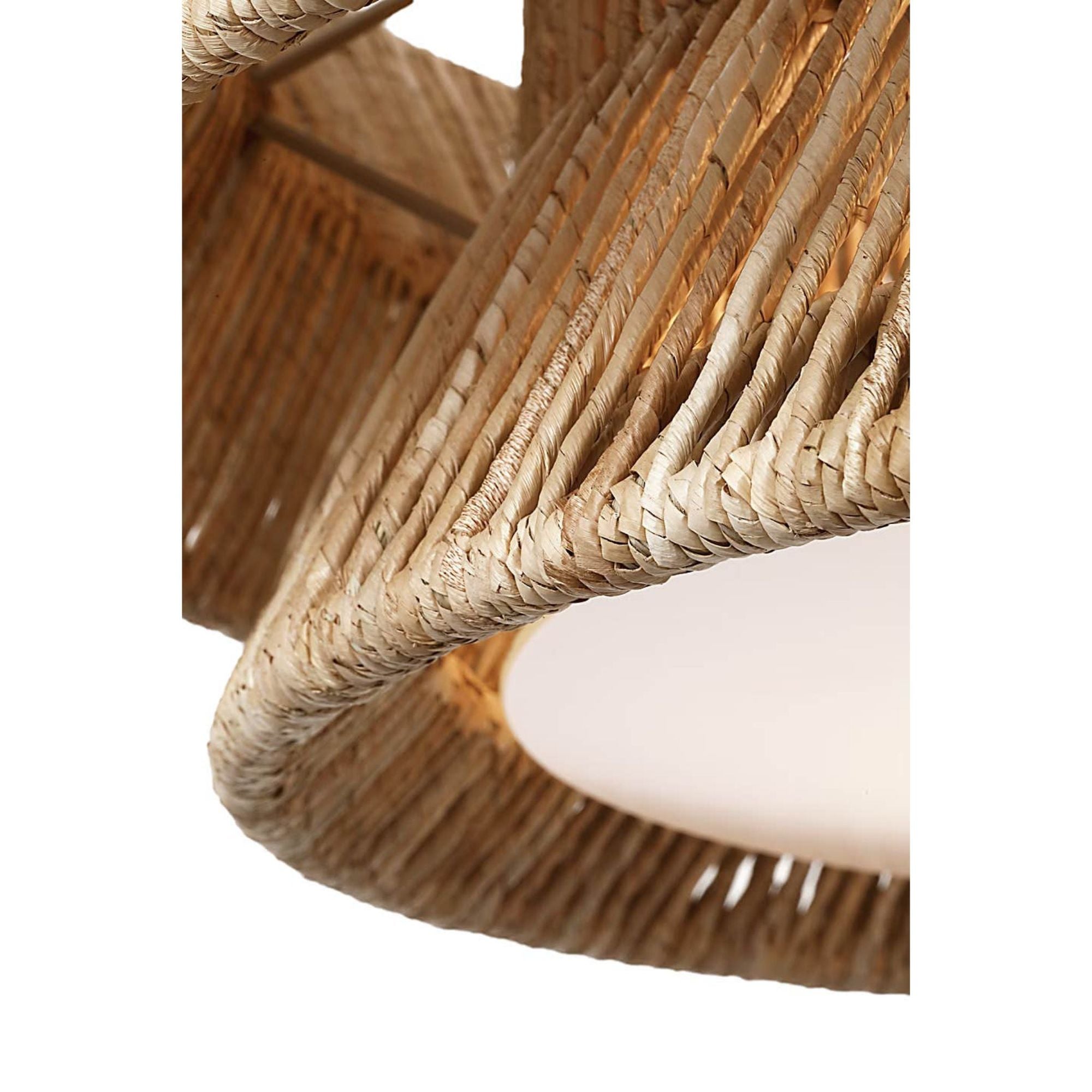 Chapman & Myers Antigua 30" Chandelier in Polished Nickel and Natural Abaca W30" x H15.5"