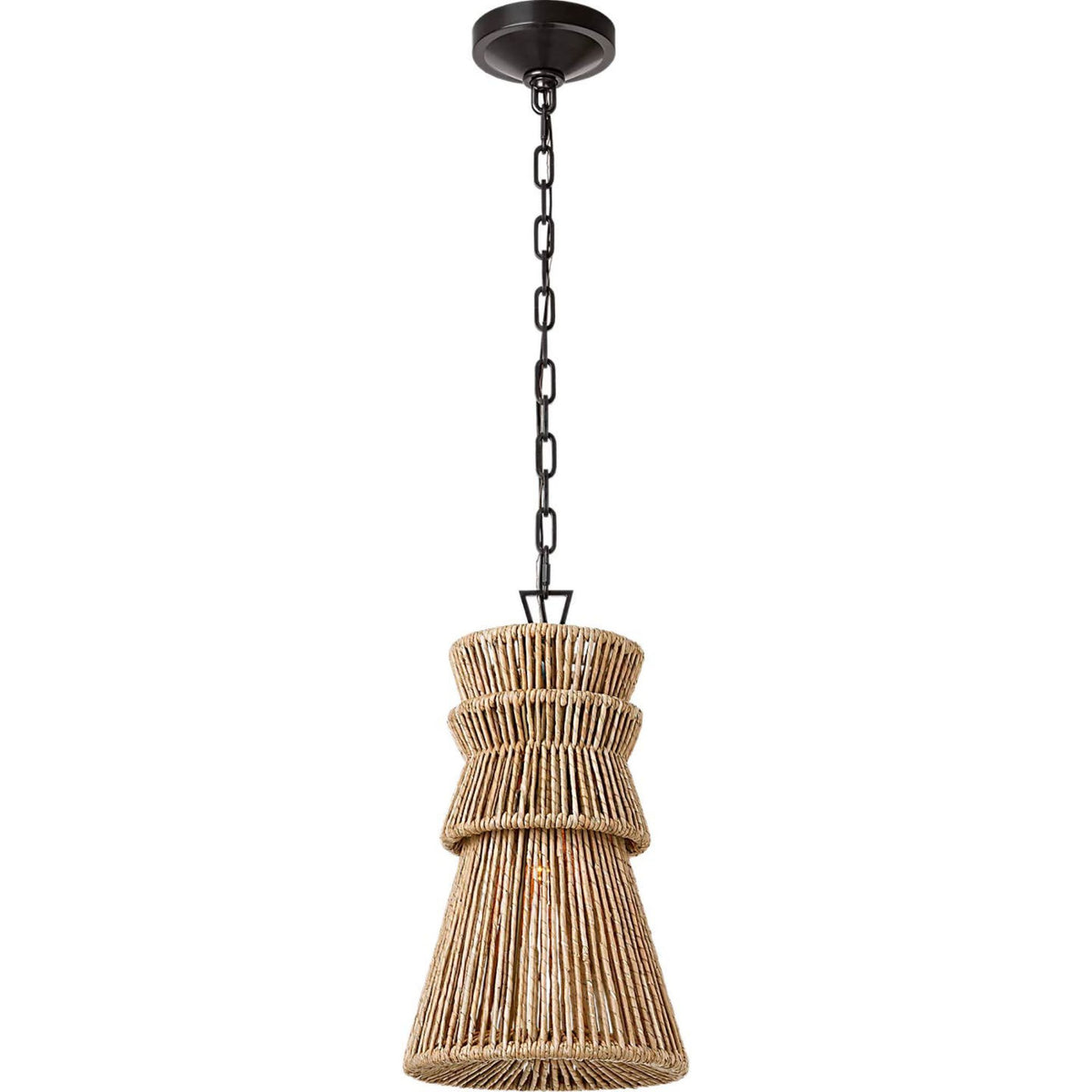 Chapman & Myers Antigua 10" Pendant in Bronze and Natural Abaca W10.5" x H18.75"