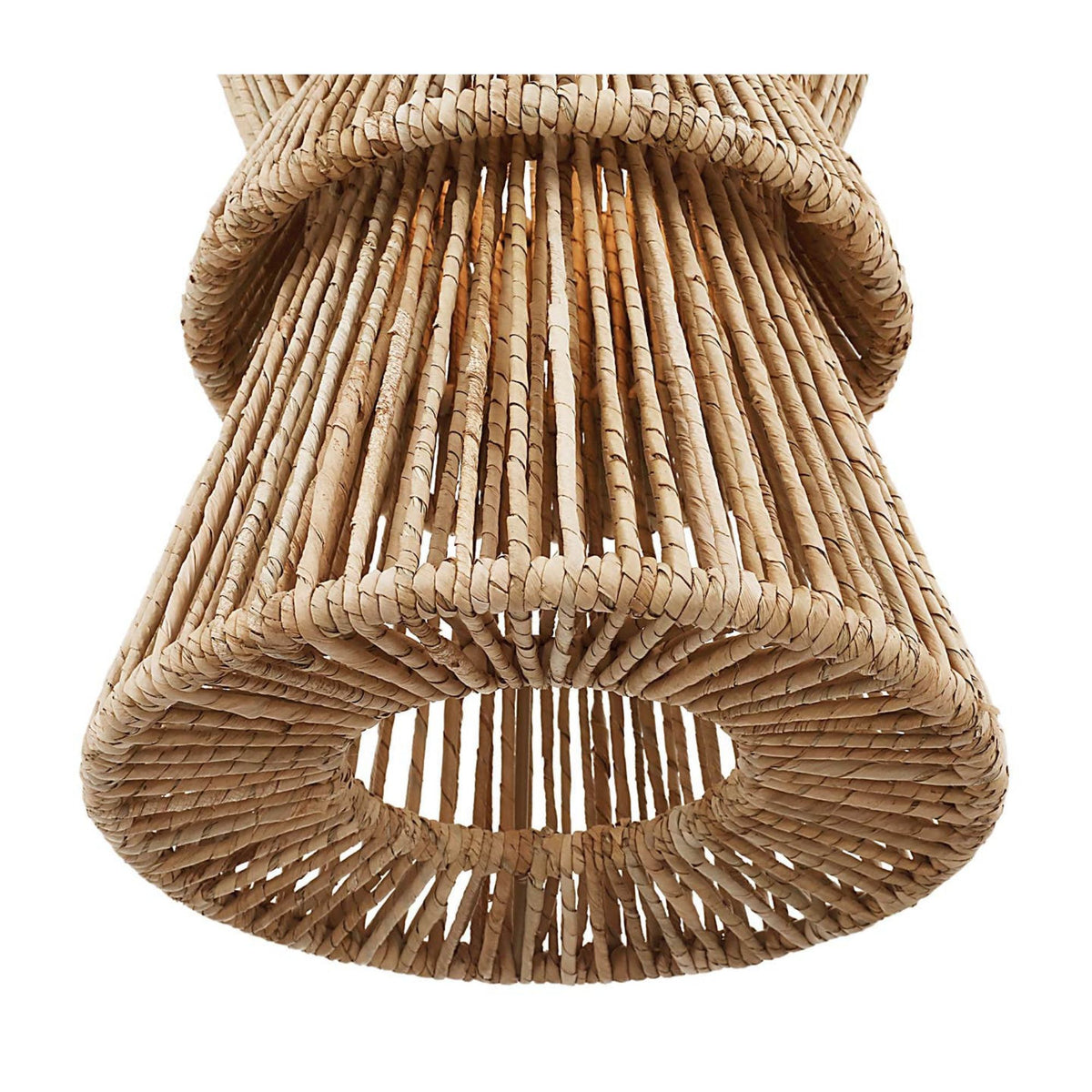 Chapman & Myers Antigua 11" Pendant in Antique-Burnished Brass and Natural Abaca W11" x H21.75"