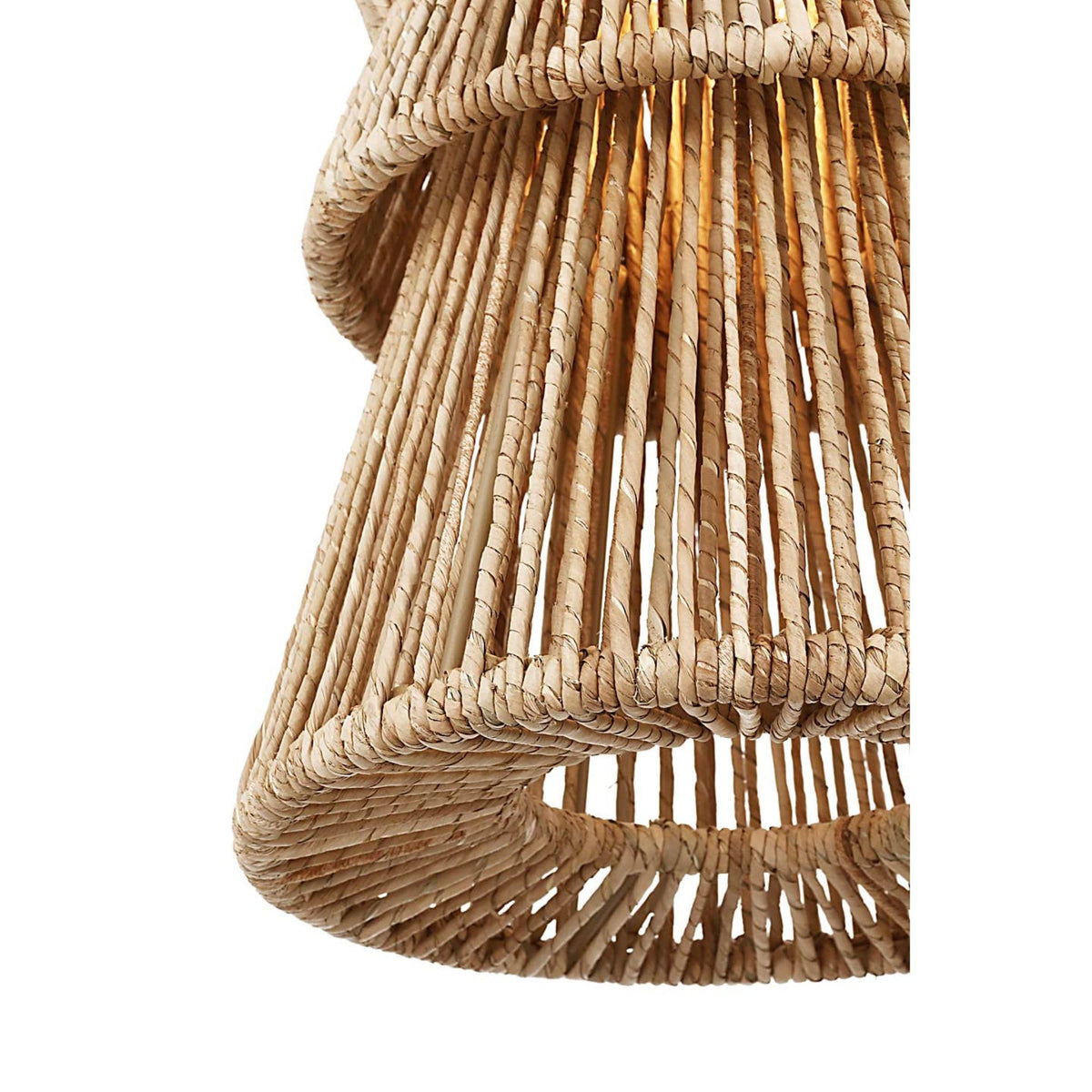 Chapman & Myers Antigua 11" Pendant in Polished Nickel and Natural Abaca W11" x H21.75"