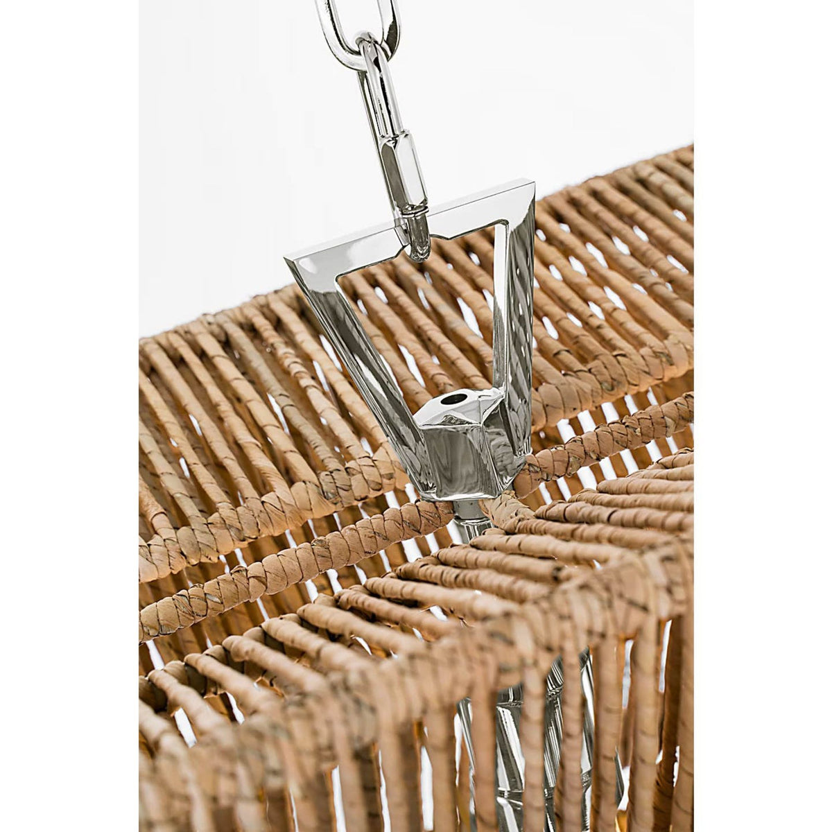 Chapman & Myers Antigua 54" Linear in Polished Nickel and Natural Abaca W17.25" x 54" x H16.5"