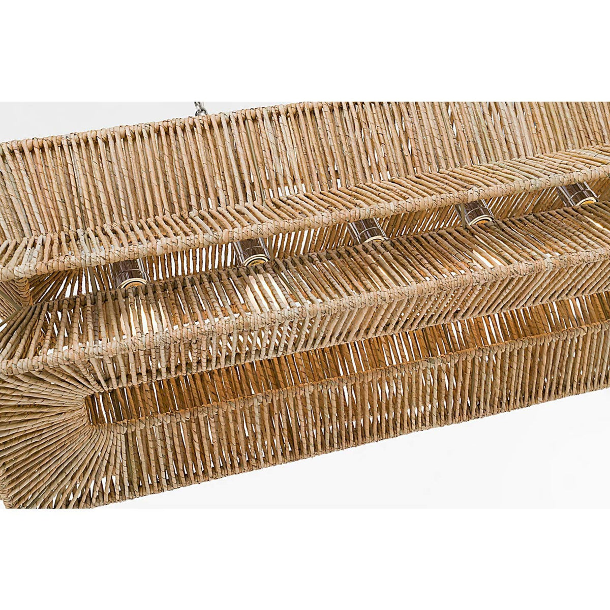 Chapman & Myers Antigua 54" Linear in Polished Nickel and Natural Abaca W17.25" x 54" x H16.5"