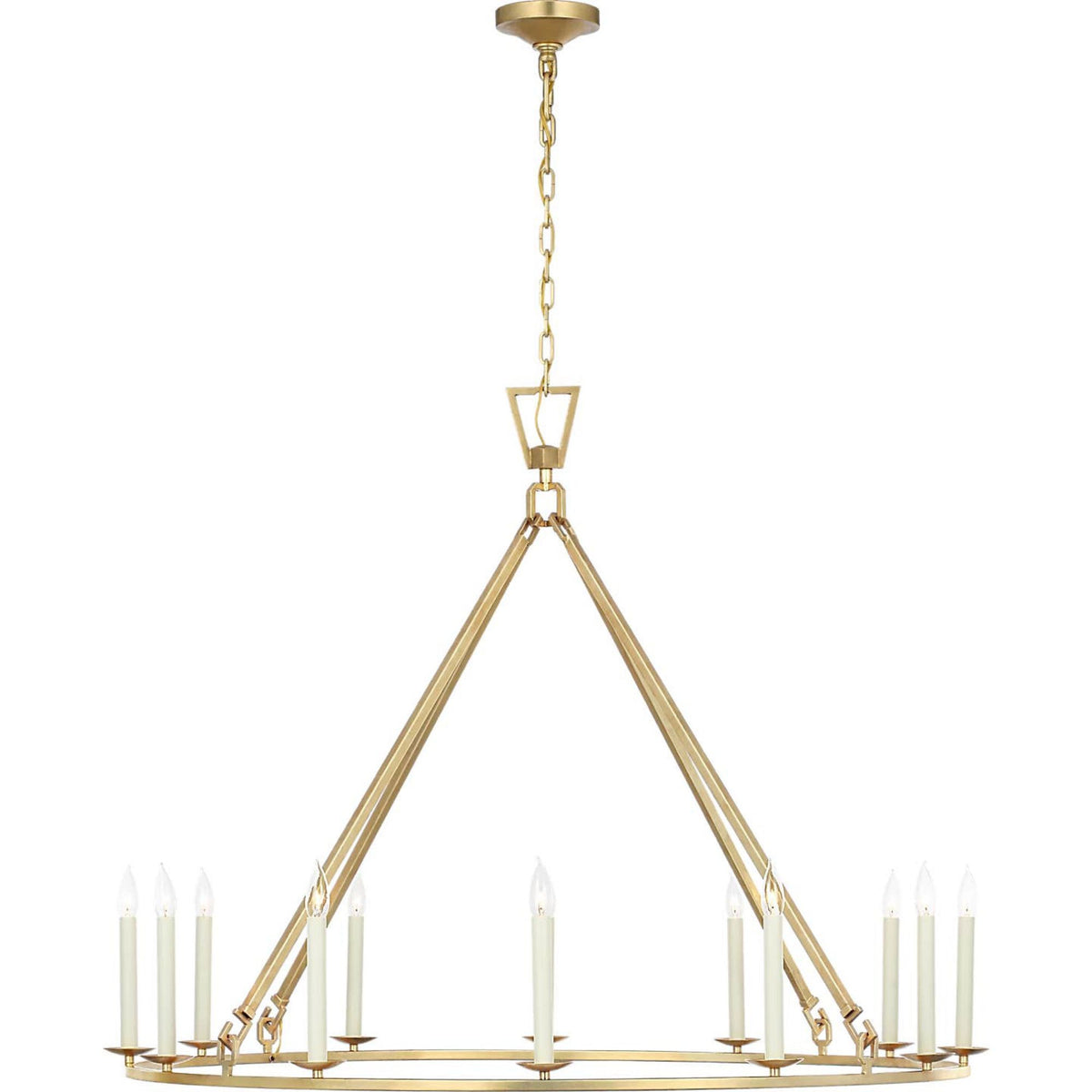 Chapman & Myers Darlana Extra Large Single Ring Chandelier in Gild W50" x H38.75"