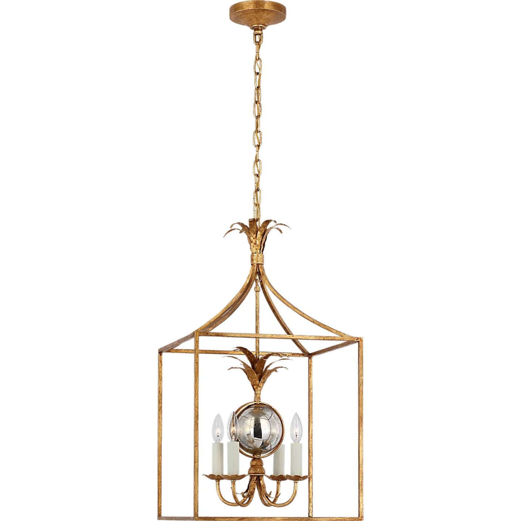 Chapman & Myers Gramercy 17" Lantern in Gilded Iron W17" x H30.5"