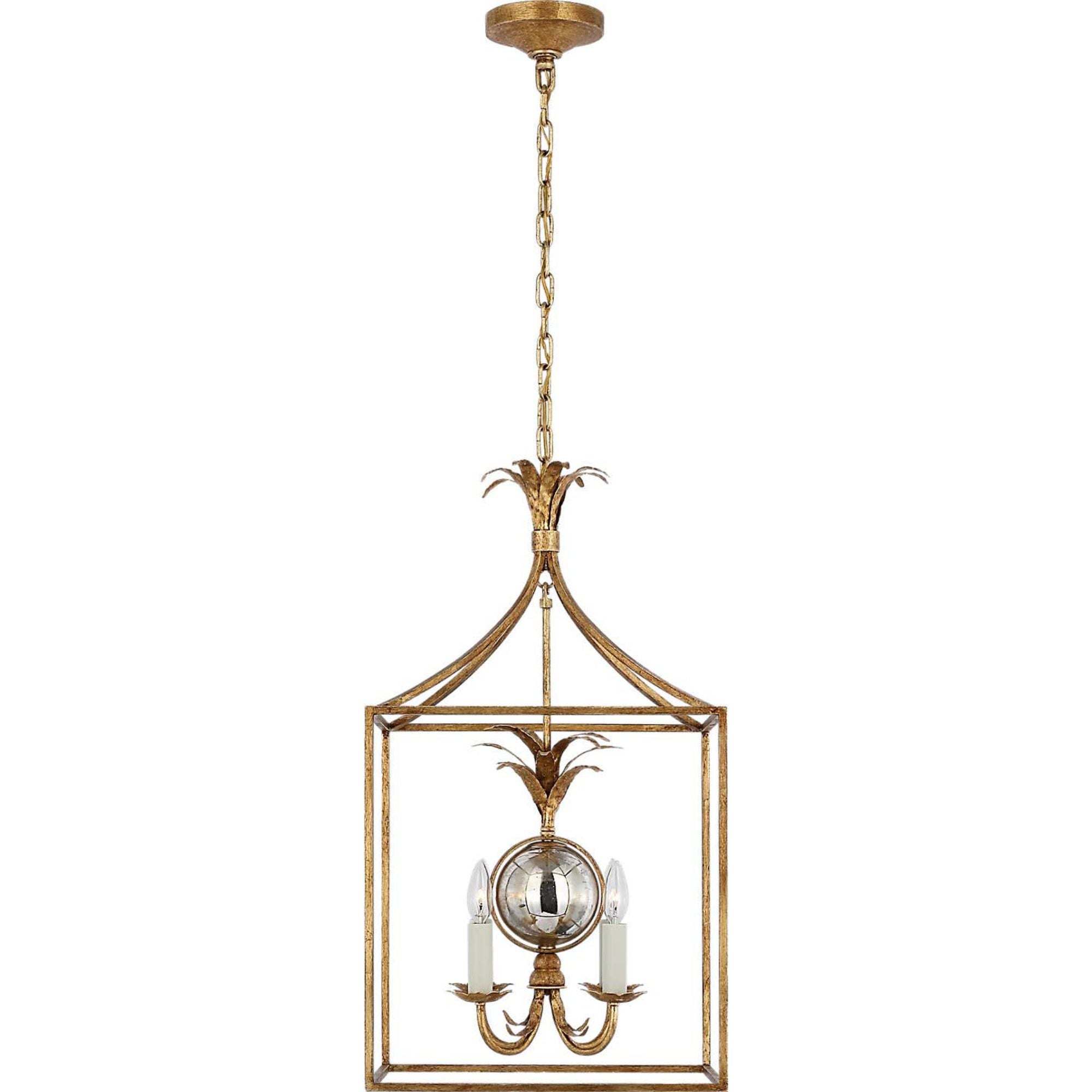 Chapman & Myers Gramercy 17" Lantern in Gilded Iron W17" x H30.5"
