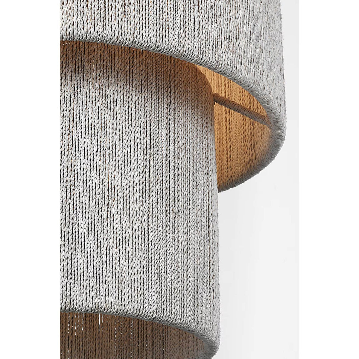 Chapman & Myers Dorado 15" Pendant in Antique-Burnished Brass and Washed Abaca W15.25" x H26.75"