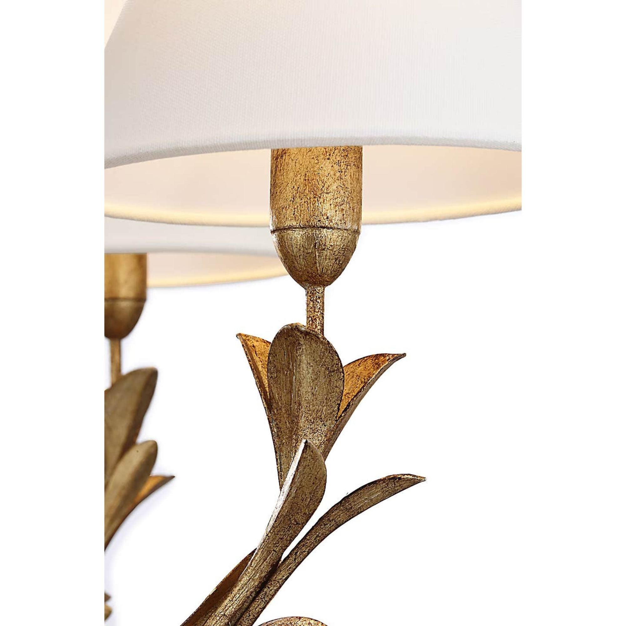 Chapman & Myers Provenz 32" 6 Light Chandelier in French Gild with Linen Shades W32" x H17.25"