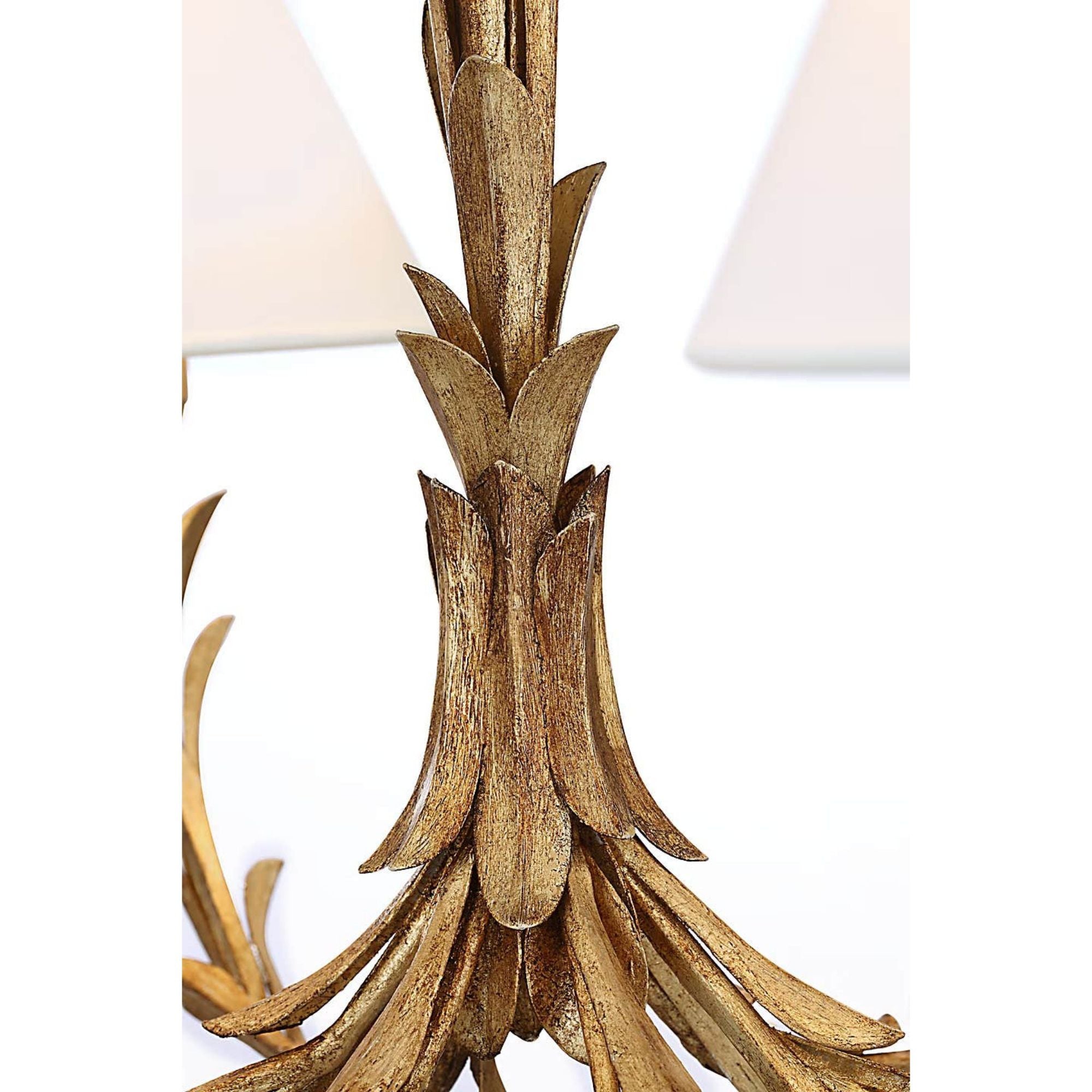 Chapman & Myers Provenz 32" 6 Light Chandelier in French Gild with Linen Shades W32" x H17.25"