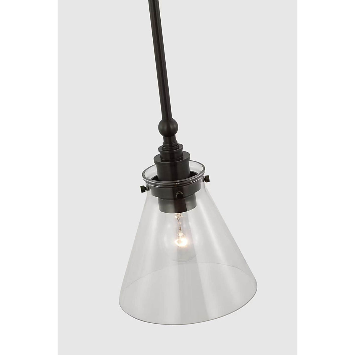 Chapman & Myers Parkington 9" Pendant in Bronze with Clear Glass W7.25"