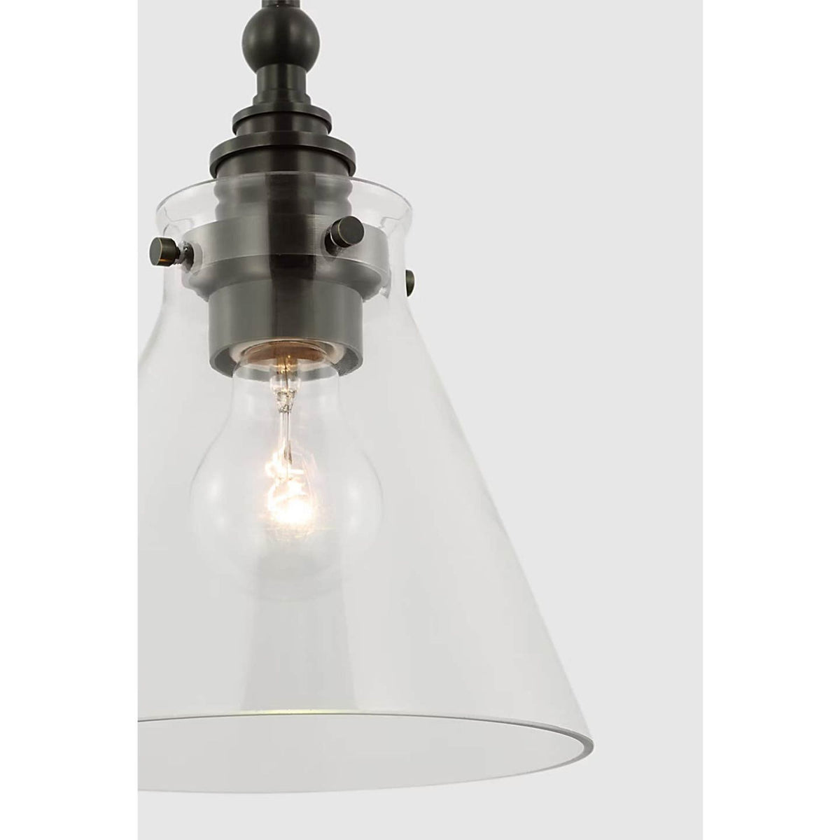 Chapman & Myers Parkington 9" Pendant in Bronze with Clear Glass W7.25"