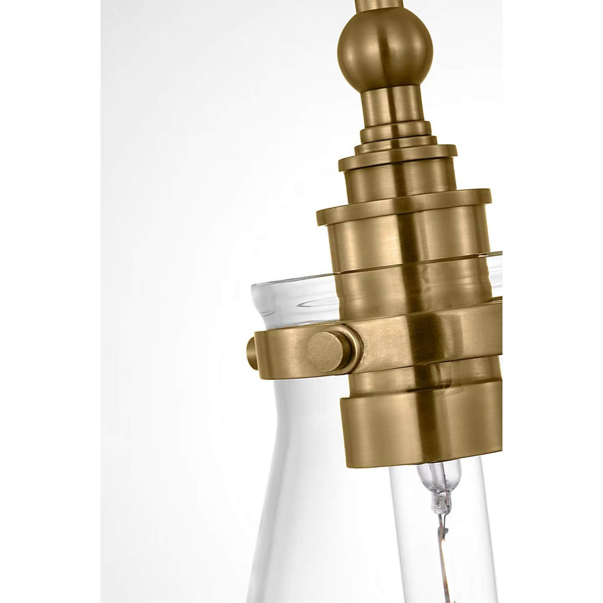 Chapman & Myers Parkington 11" Conical Pendant in Antique-Burnished Brass with Clear Glass W11"