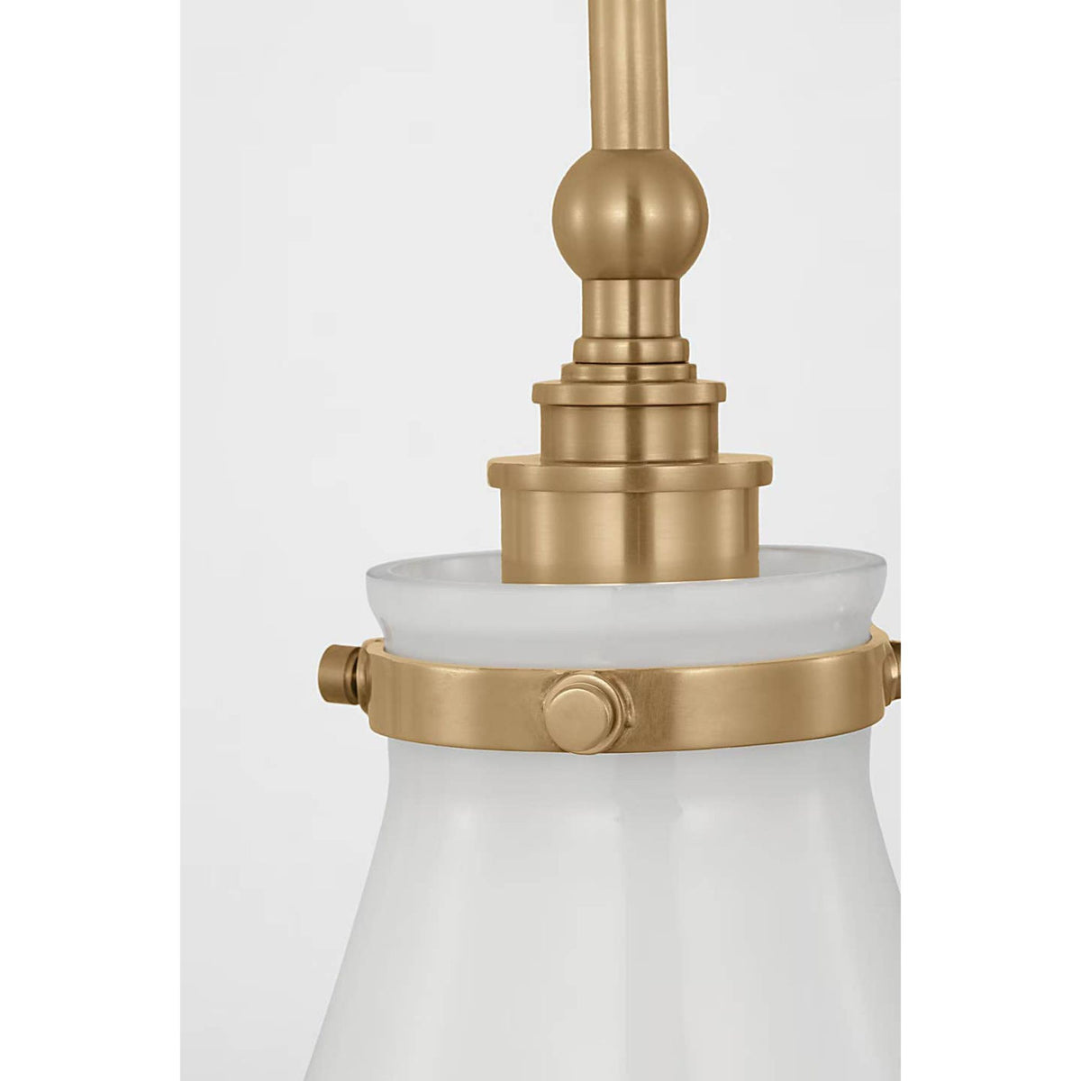 Chapman & Myers Parkington 11" Conical Pendant in Antique-Burnished Brass with White Glass W11"