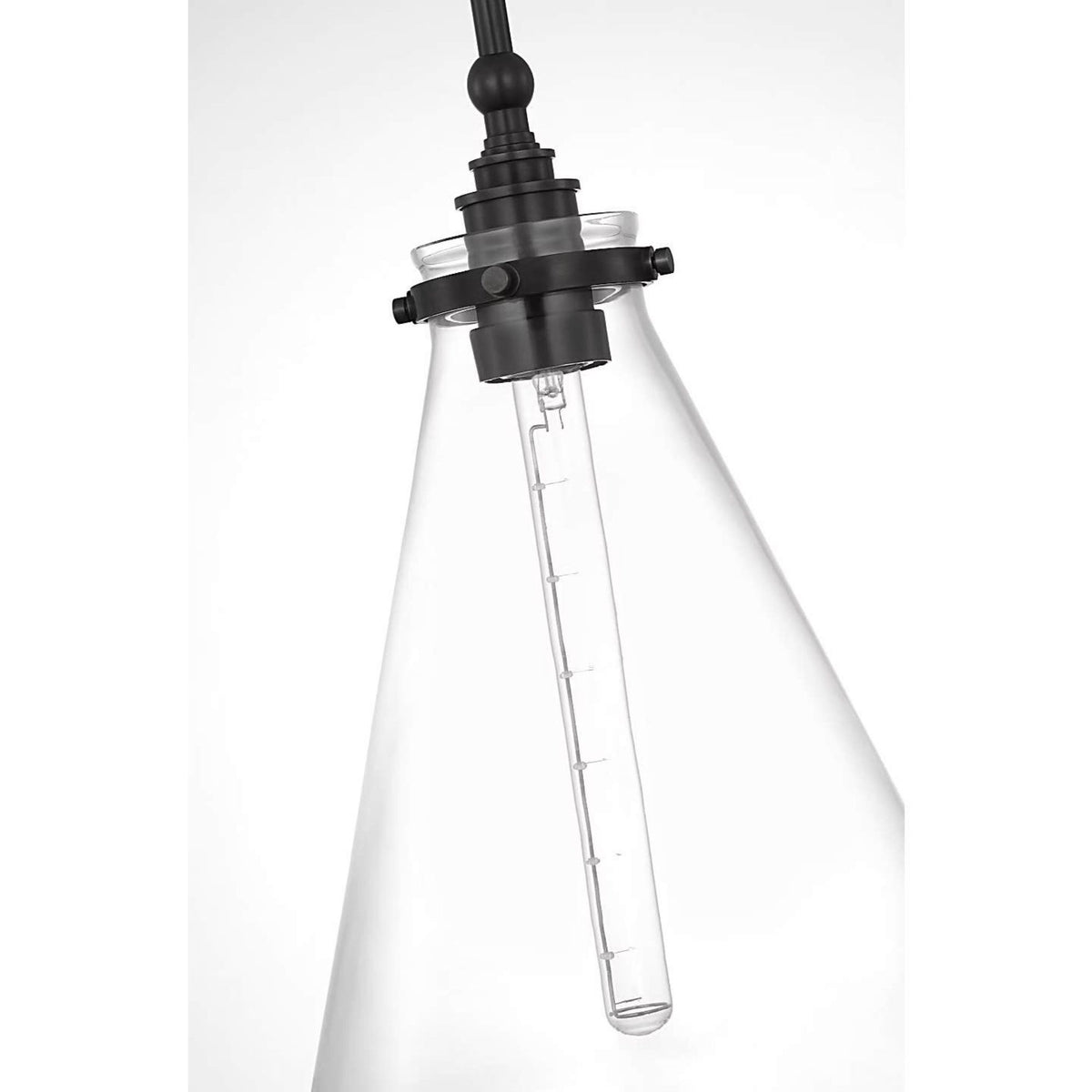 Chapman & Myers Parkington 11" Conical Pendant in Bronze with Clear Glass W11"