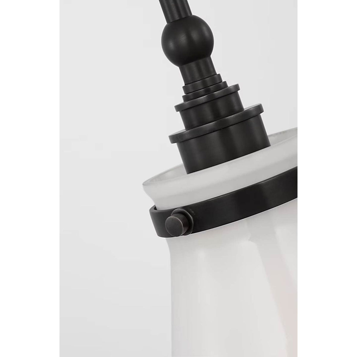 Chapman & Myers Parkington 11" Conical Pendant in Bronze with White Glass W11"