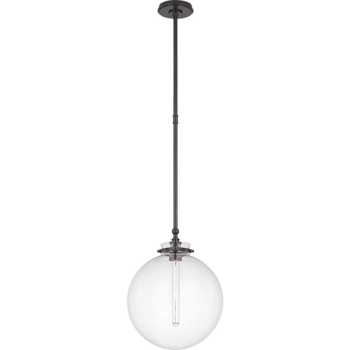 Chapman & Myers Parkington 14" Globe Pendant in Bronze with Clear Glass W14"