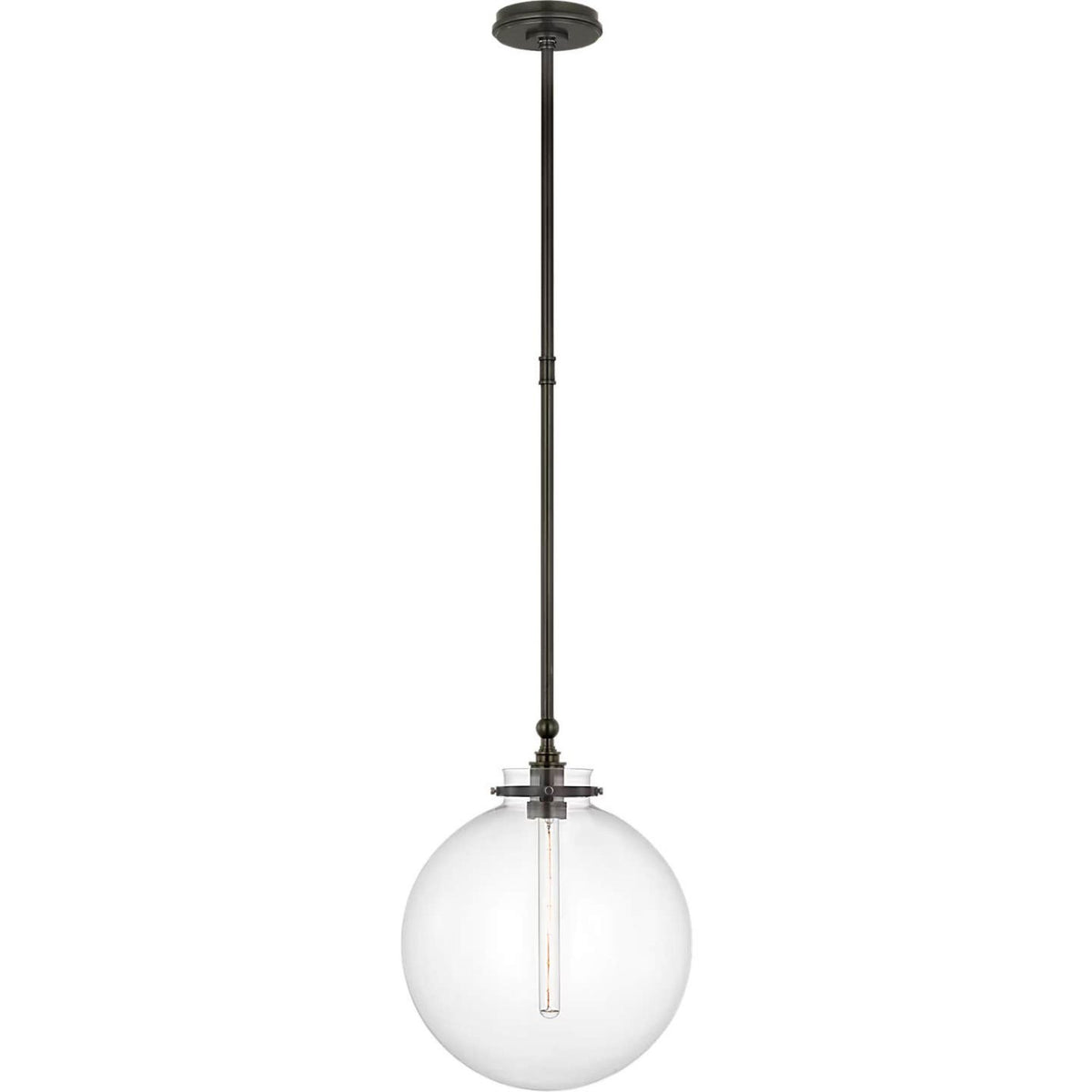 Chapman & Myers Parkington 14" Globe Pendant in Bronze with Clear Glass W14"