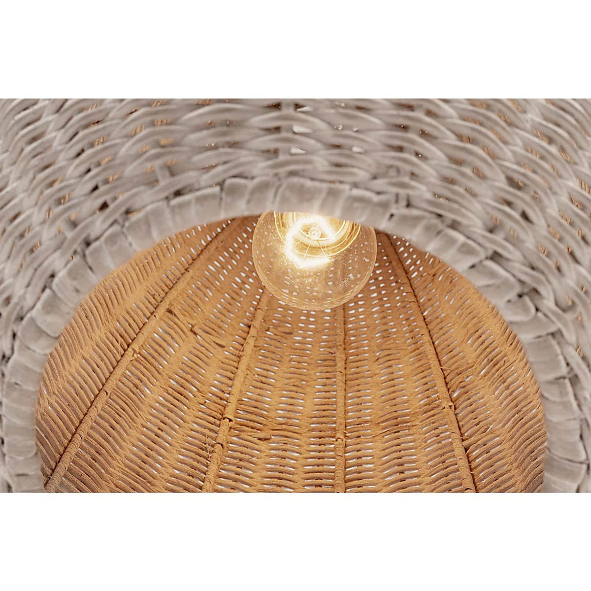 Chapman & Myers Kokomo 12" Pendant in Antique-Burnished Brass with Ash Wicker Shade W11.5" x H18.25"