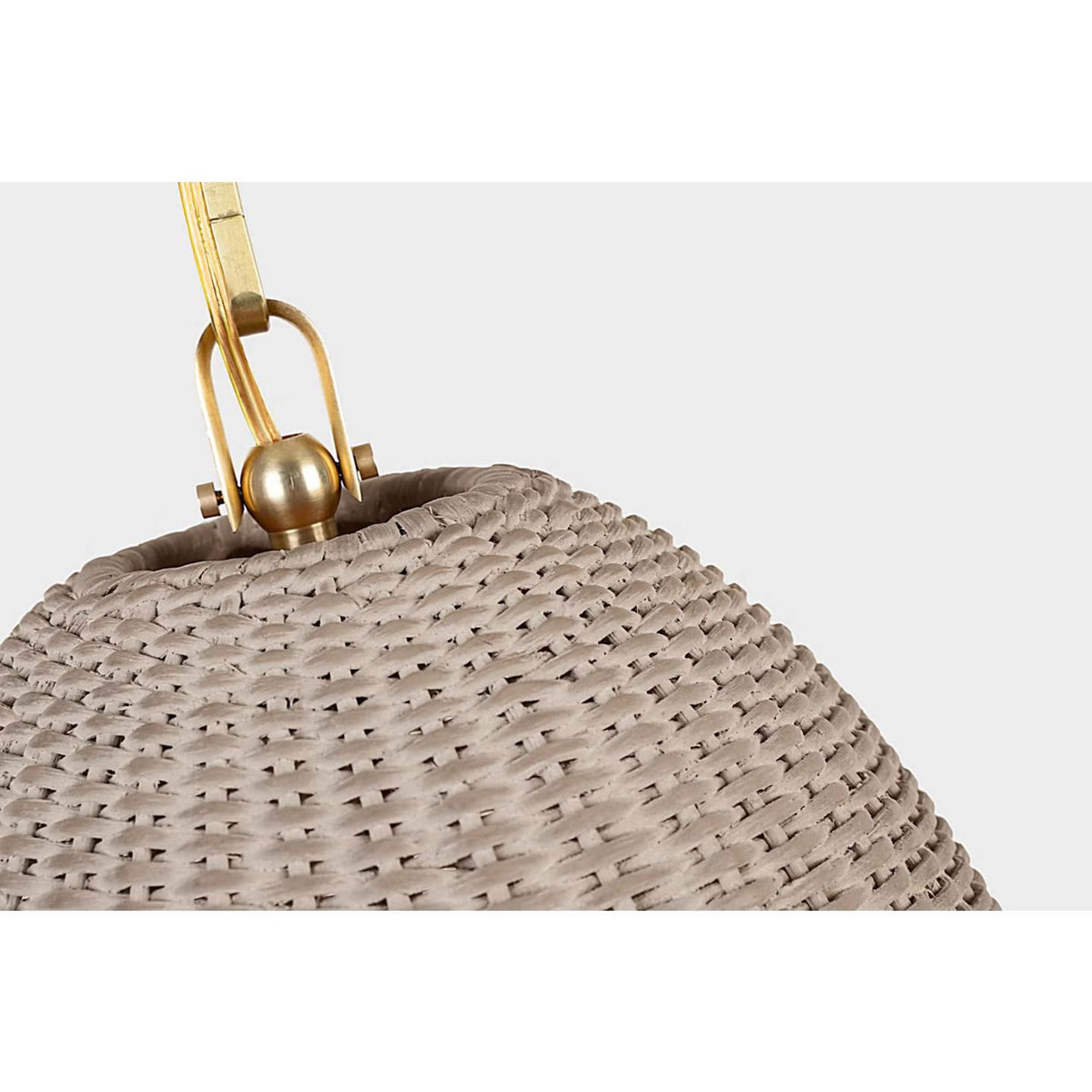 Chapman & Myers Kokomo 12" Pendant in Antique-Burnished Brass with Ash Wicker Shade W11.5" x H18.25"