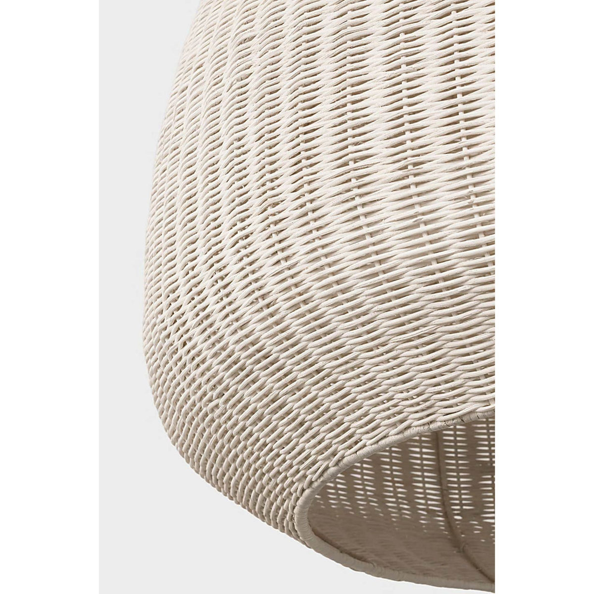 Chapman & Myers Kokomo 30" Domed Pendant in Antique-Burnished Brass with Chalk Wicker Shade W30" x H28.75"