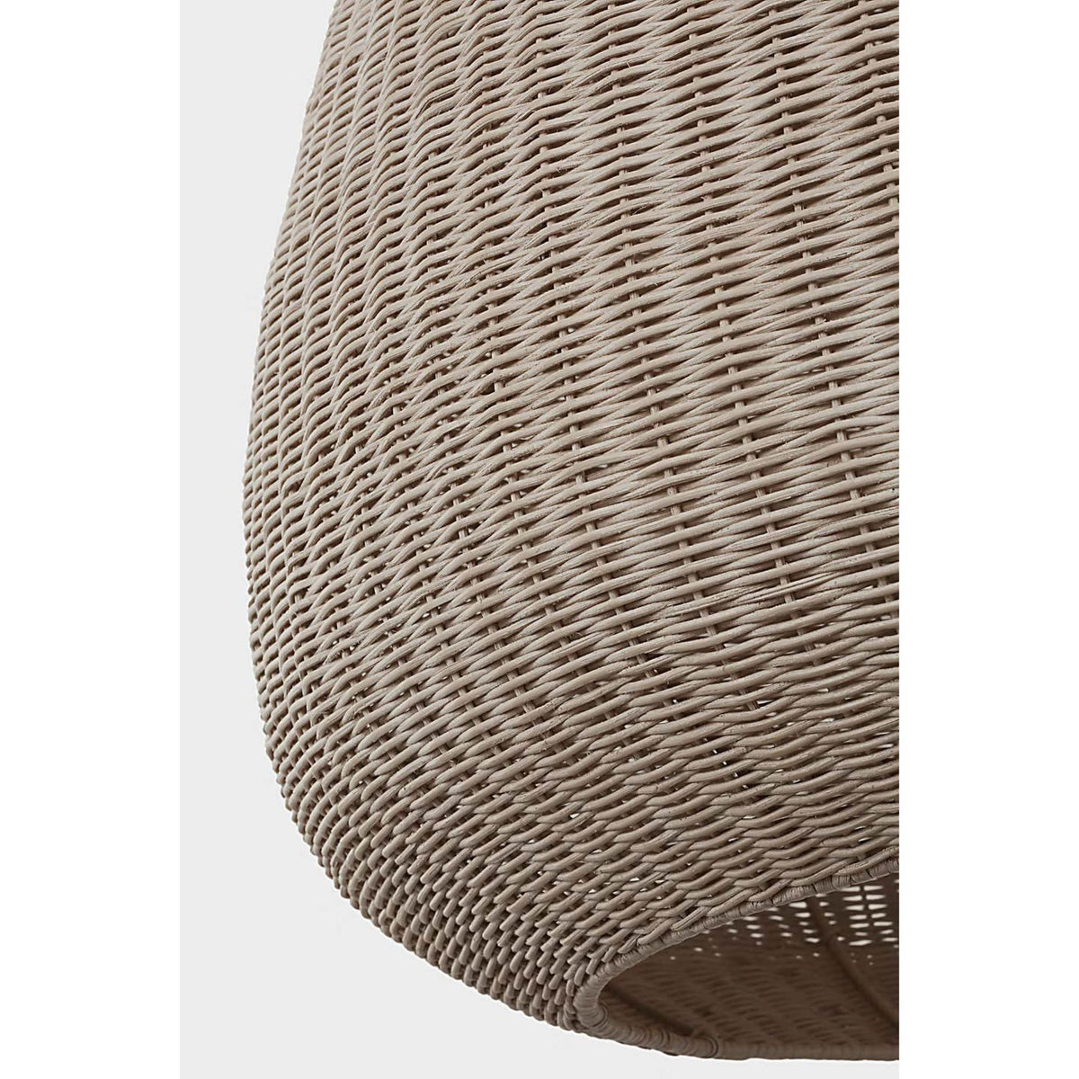 Chapman & Myers Kokomo 30" Domed Pendant in Polished Nickel with Ash Wicker Shade W30" x H28.75"