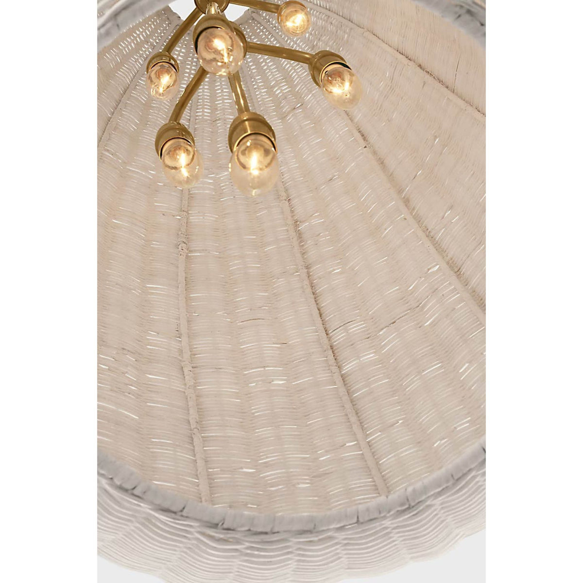 Chapman & Myers Kokomo 20" Elongated Pendant in Antique-Burnished Brass with Chalk Wicker Shade W20" x H44.25"