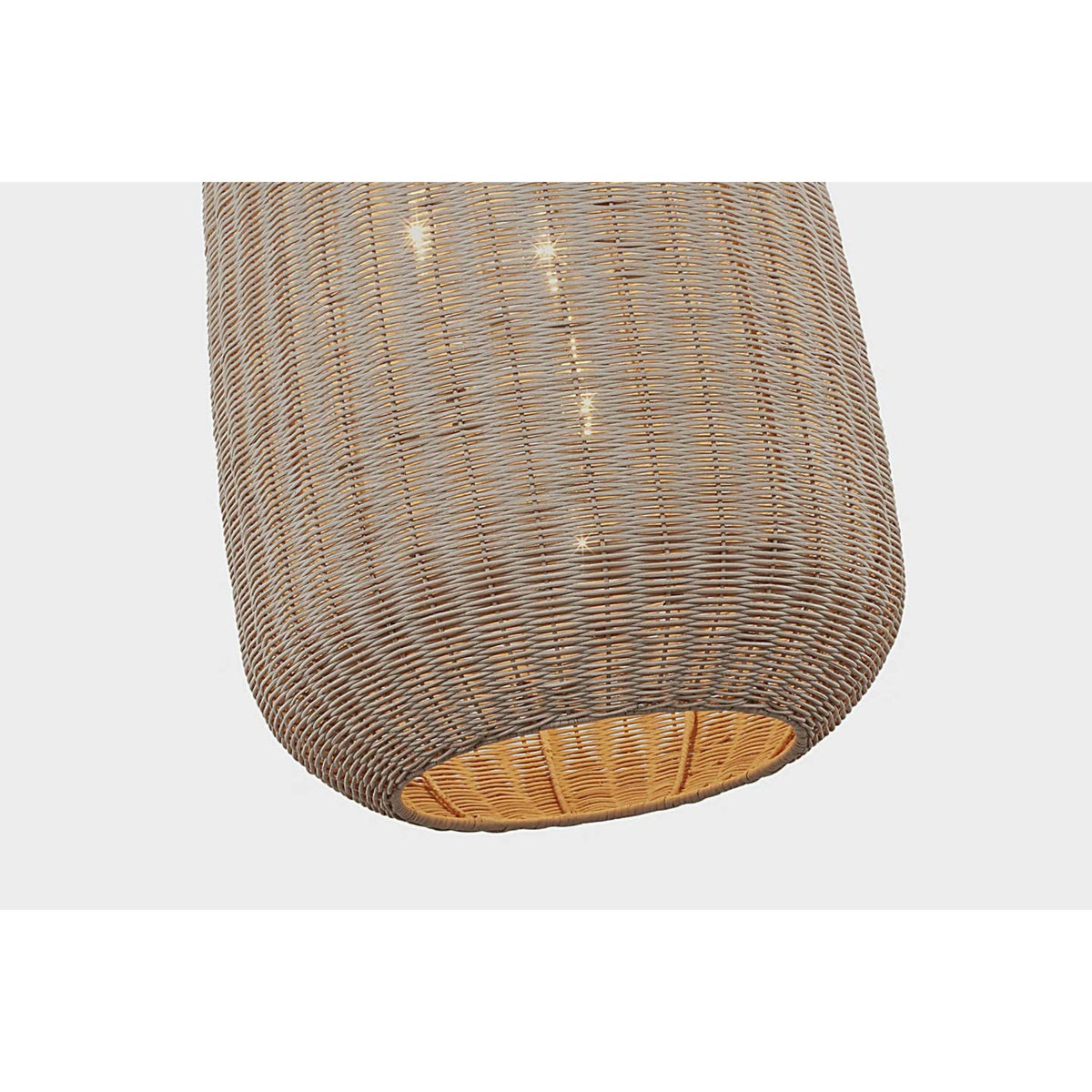 Chapman & Myers Kokomo 20" Elongated Pendant in Bronze with Ash Wicker Shade W20" x H44.25"
