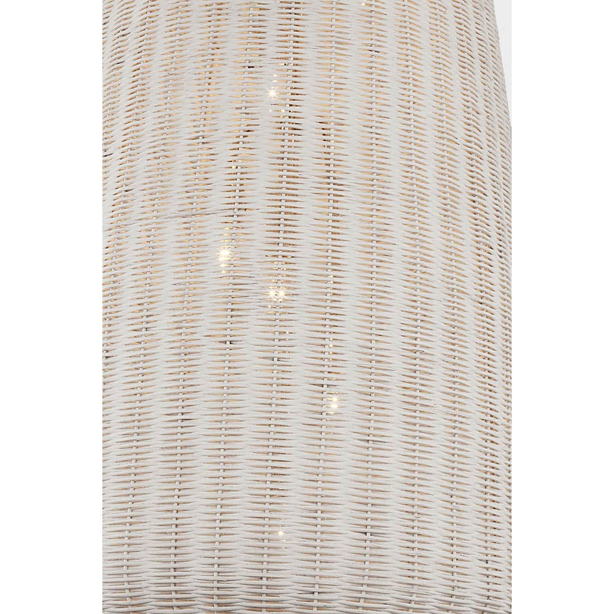Chapman & Myers Kokomo 20" Elongated Pendant in Polished Nickel with Chalk Wicker Shade W20" x H44.25"