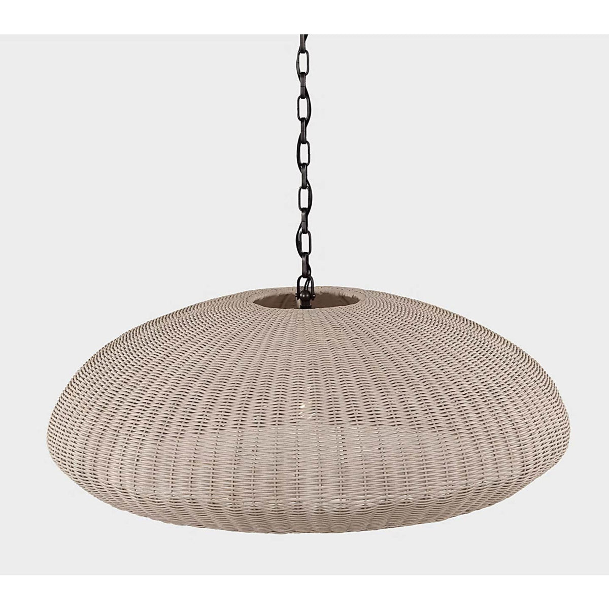 Chapman & Myers Kokomo 32" Wide Pendant in Bronze with Ash Wicker Shade W32" x H12.75"