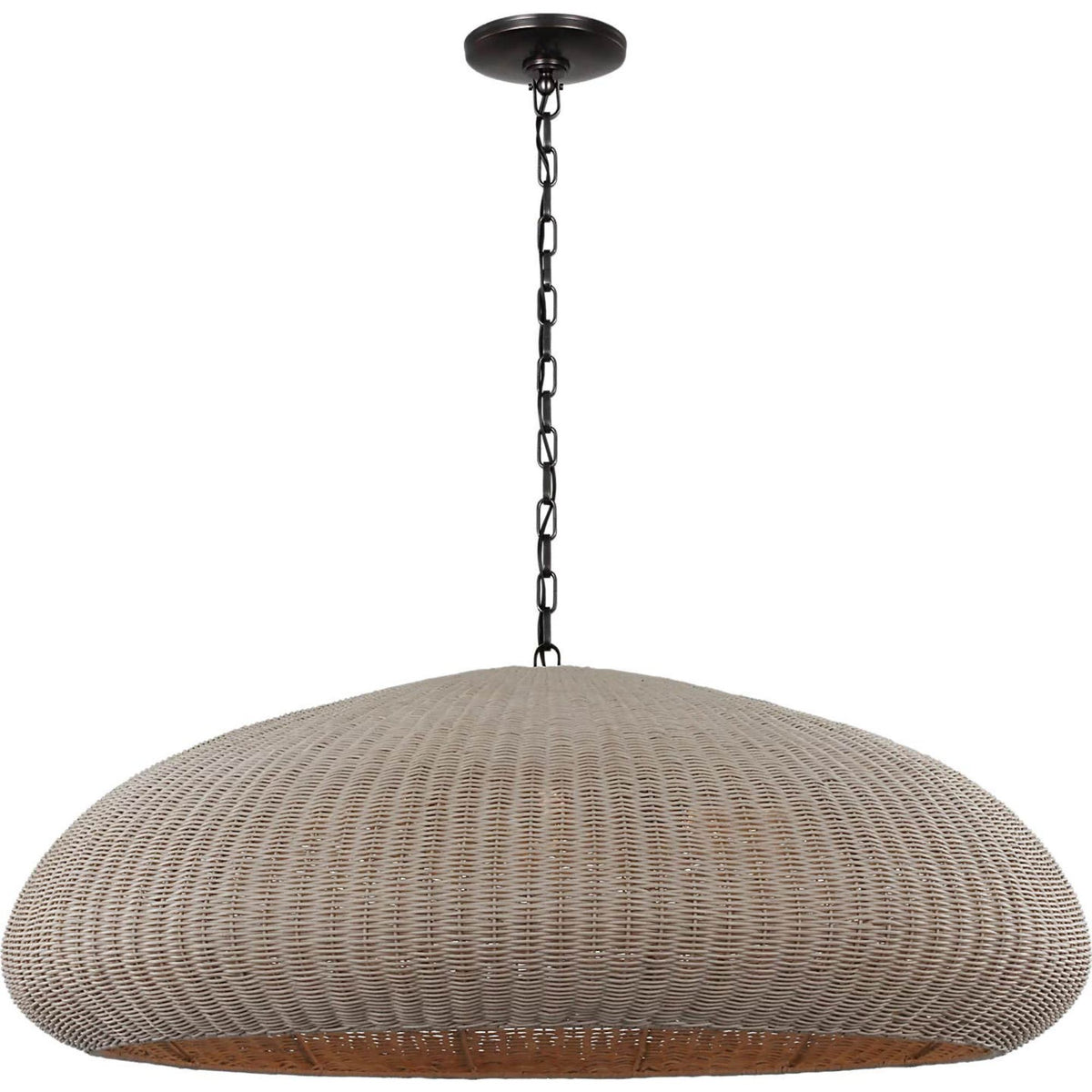 Chapman & Myers Kokomo 44" Wide Pendant in Bronze with Ash Wicker Shade W44" x H16.75"
