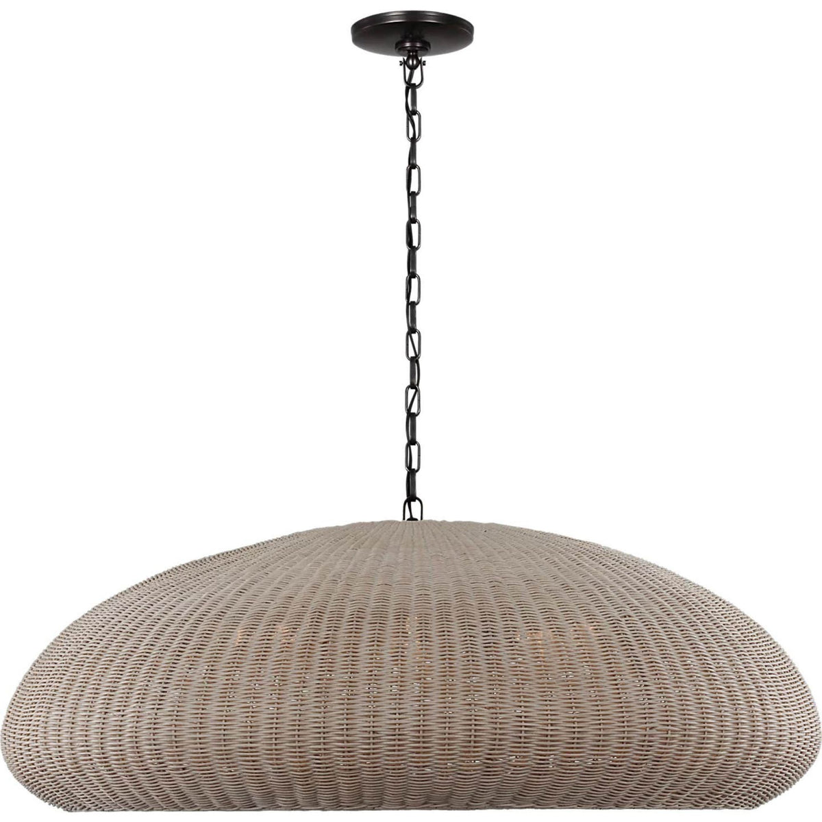 Chapman & Myers Kokomo 44" Wide Pendant in Bronze with Ash Wicker Shade W44" x H16.75"
