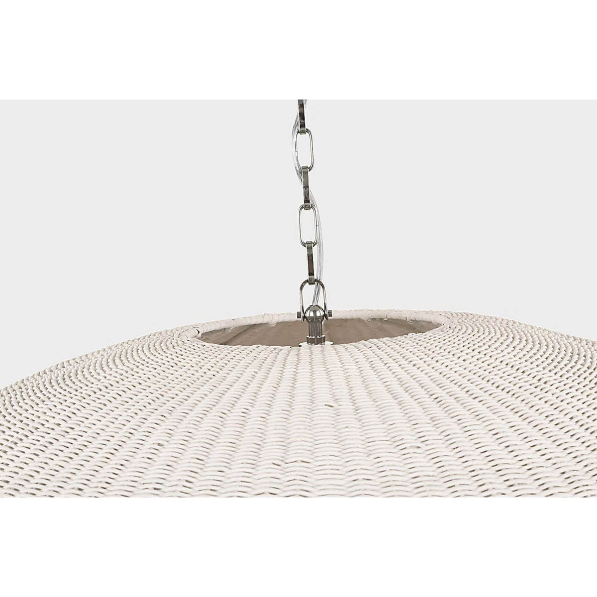 Chapman & Myers Kokomo 44" Wide Pendant in Polished Nickel with Chalk Wicker Shade W44" x H16.75"
