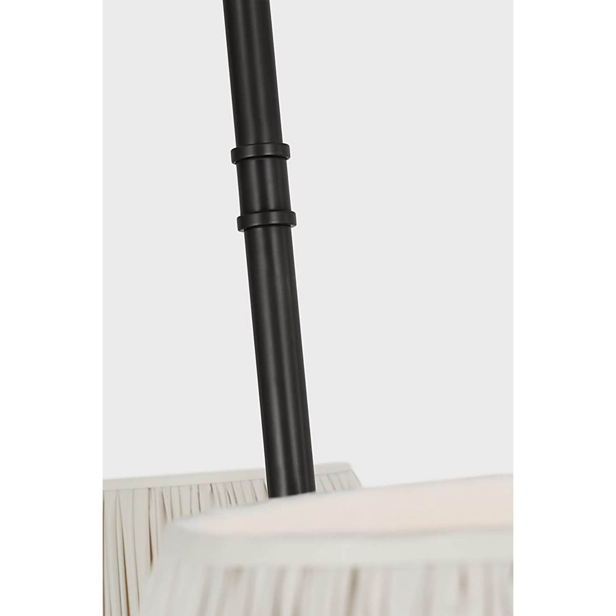 Chapman & Myers Marion 56" Linear Chandelier in Bronze with Champagne Silk Pleated Shades W17" x 56"