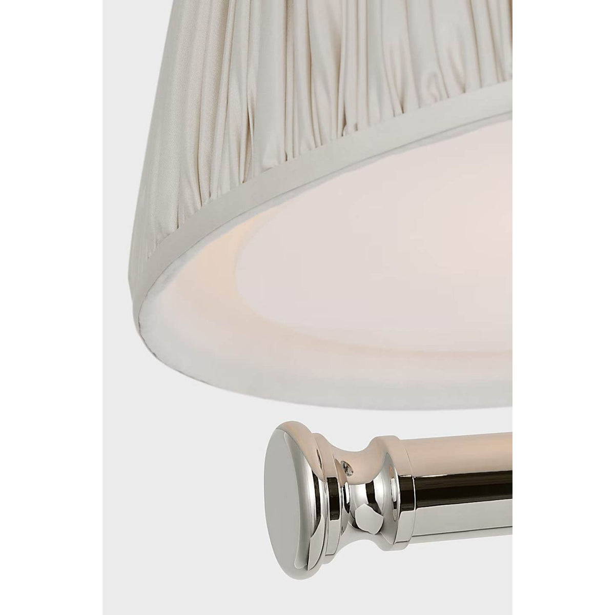 Chapman & Myers Marion 56" Linear Chandelier in Polished Nickel with Champagne Silk Pleated Shades W17" x 56"