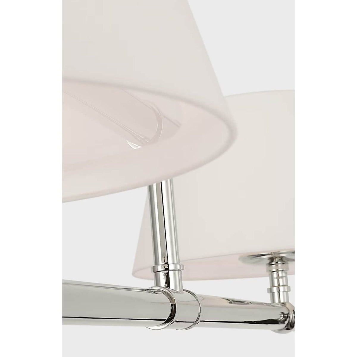 Chapman & Myers Marion 56" Linear Chandelier in Polished Nickel with Linen Shades W17" x 56"