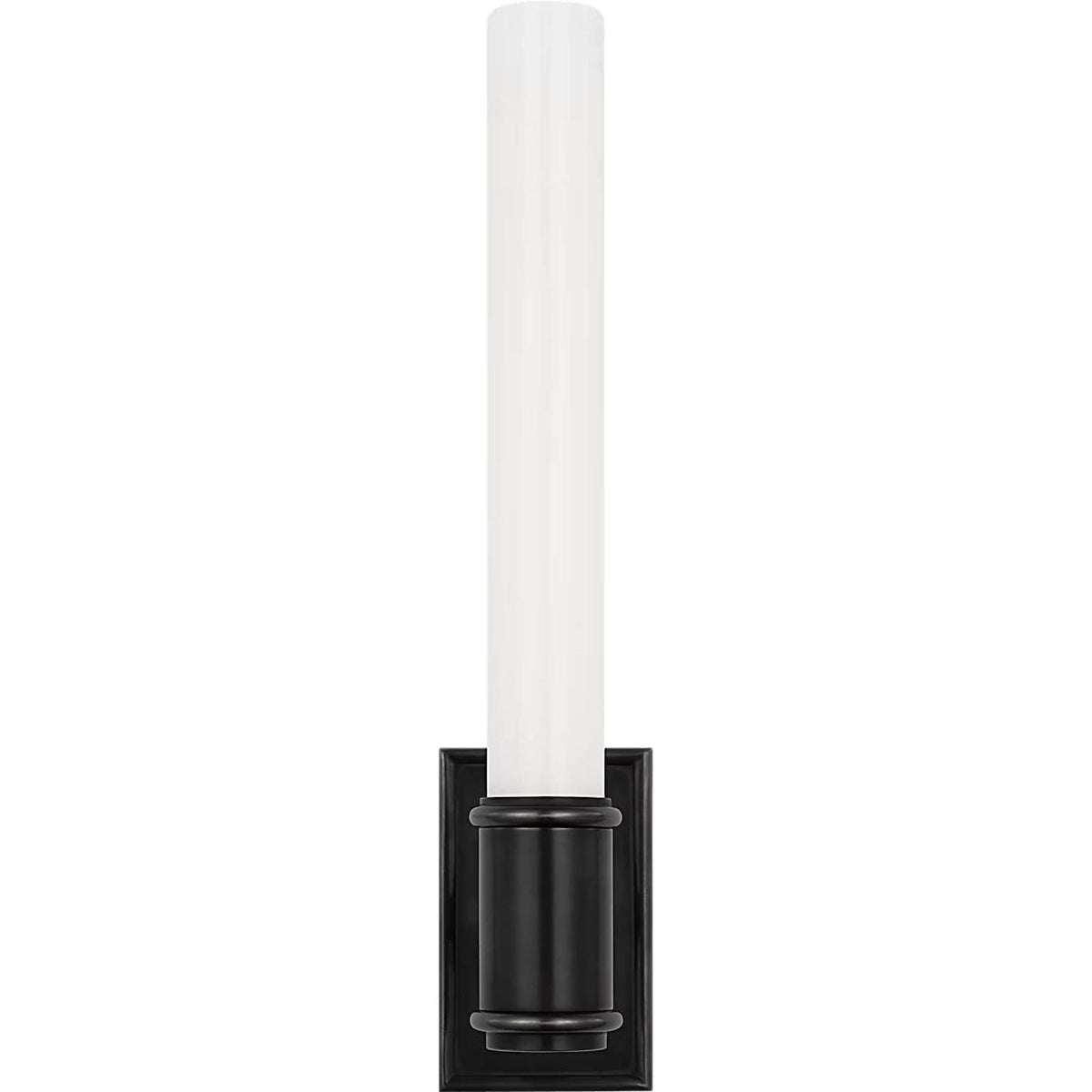 Chapman & Myers Owen 14" Single Bath Light in Bronze with White Glass W2.75" x H13.5" x E4"