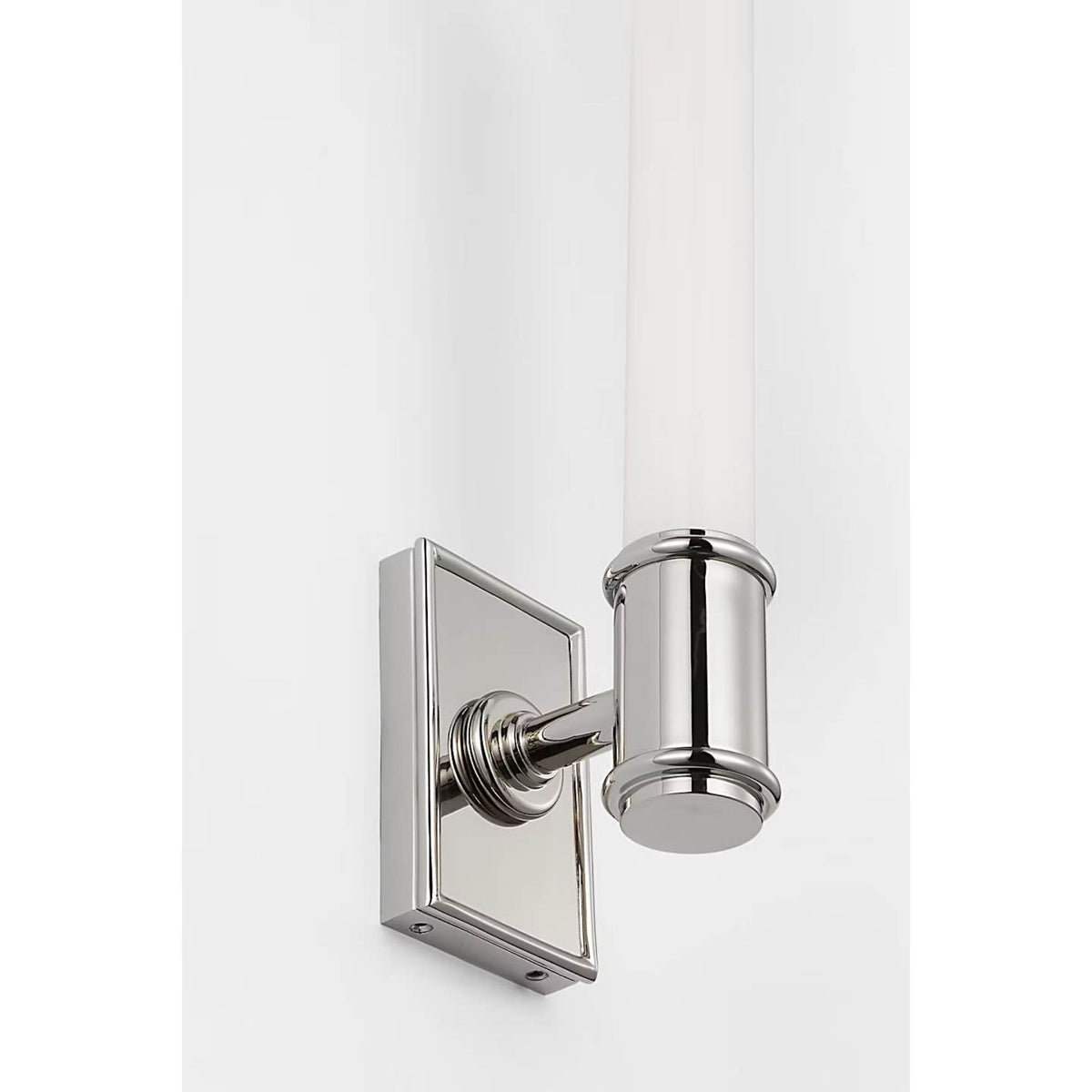 Chapman & Myers Owen 14" Single Bath Light in Polished Nickel with White Glass W2.75" x H13.5" x E4"