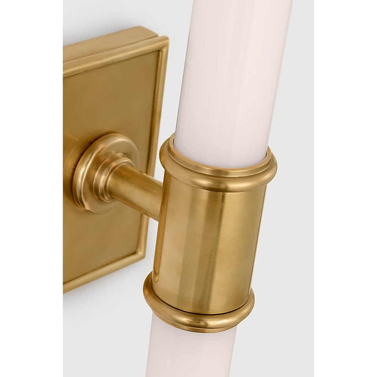 Chapman & Myers Owen 22" Double Bath Light in Antique-Burnished Brass with White Glass W2.75" x H22" x E4"
