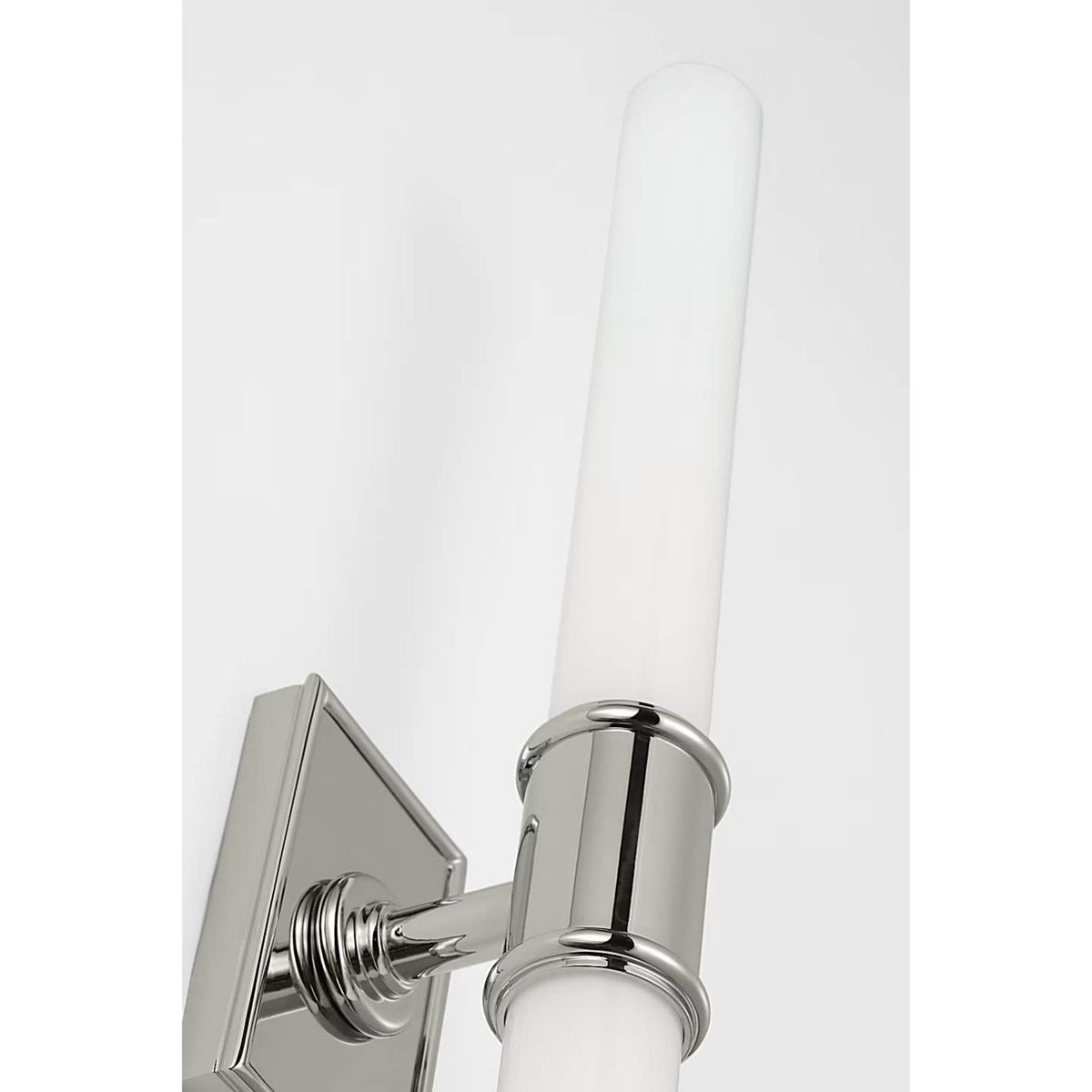 Chapman & Myers Owen 22" Double Bath Light in Polished Nickel with White Glass W2.75" x H22" x E4"