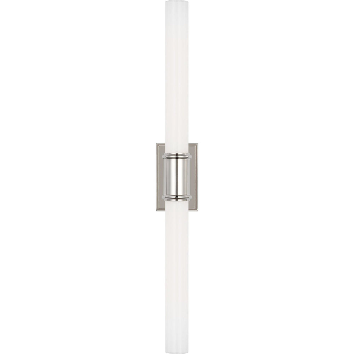 Chapman & Myers Owen 22" Double Bath Light in Polished Nickel with White Glass W2.75" x H22" x E4"
