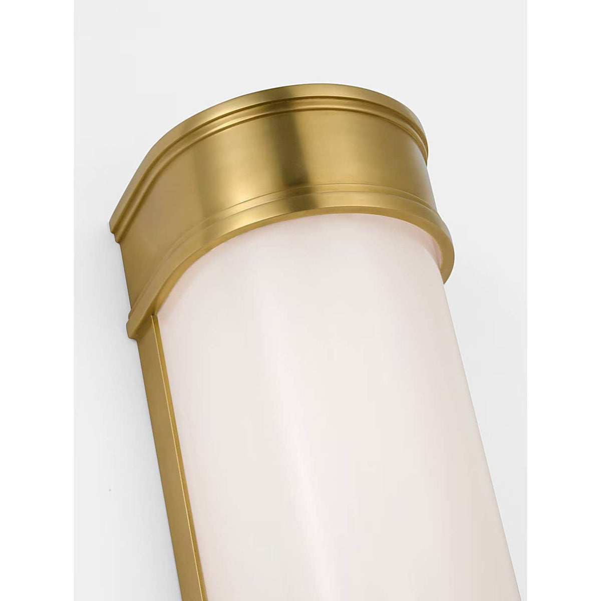 Chapman & Myers Marden 12" Salon Bath Sconce in Antique-Burnished Brass with White Glass W4.25" x H12" x E3.75"