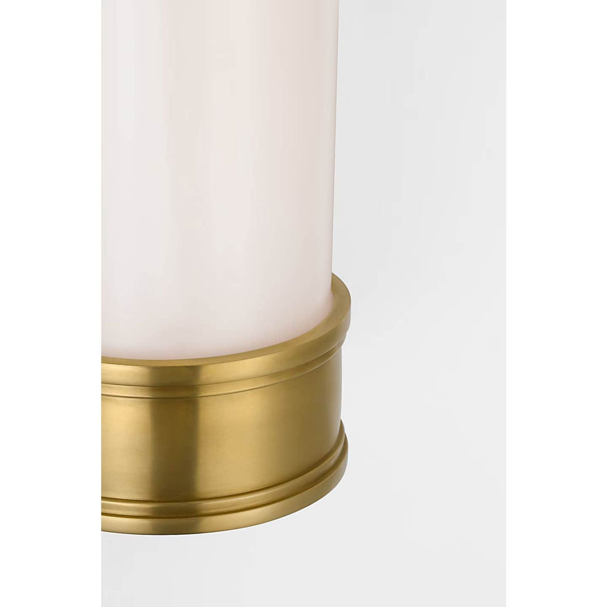 Chapman & Myers Marden 12" Salon Bath Sconce in Antique-Burnished Brass with White Glass W4.25" x H12" x E3.75"