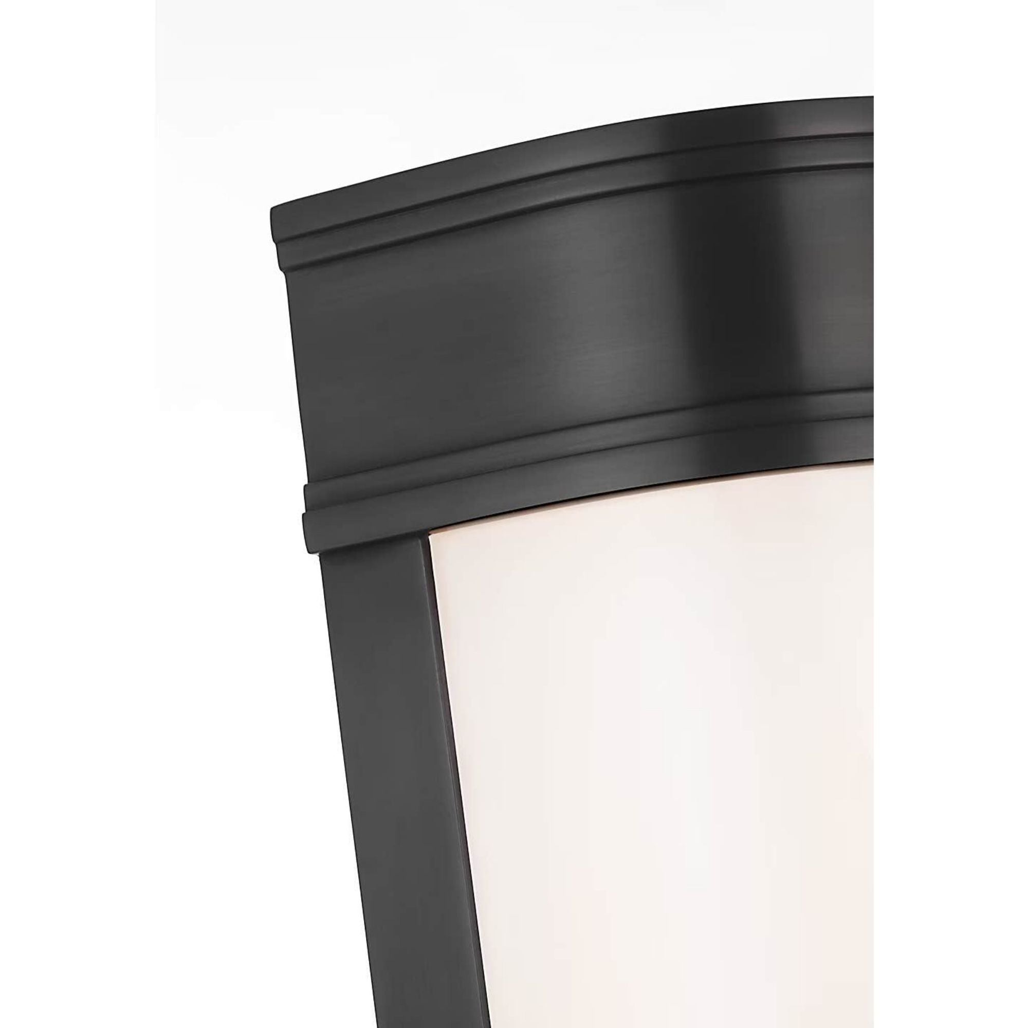 Chapman & Myers Marden 12" Salon Bath Sconce in Bronze with White Glass W4.25" x H12" x E3.75"