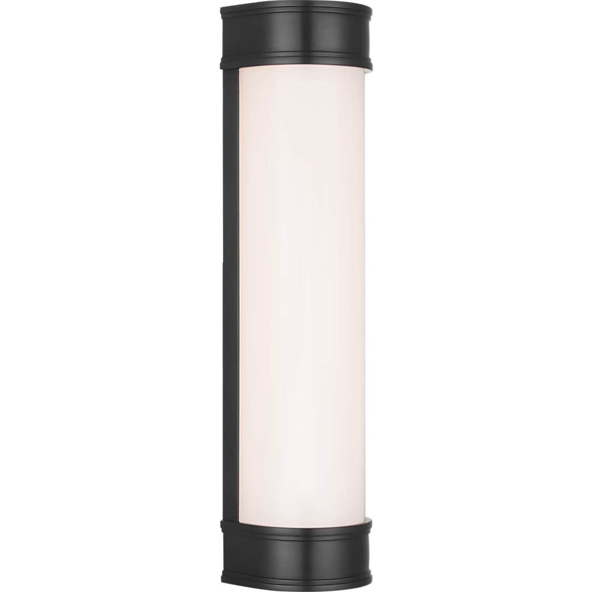 Chapman & Myers Marden 18" Salon Bath Sconce in Bronze with White Glass W4.25" x H18" x E3.75"