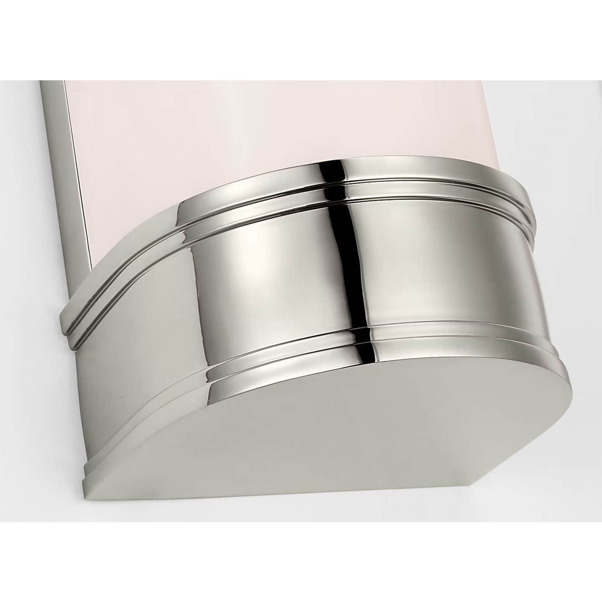 Chapman & Myers Marden 18" Salon Bath Sconce in Polished Nickel with White Glass W4.25" x H18" x E3.75"