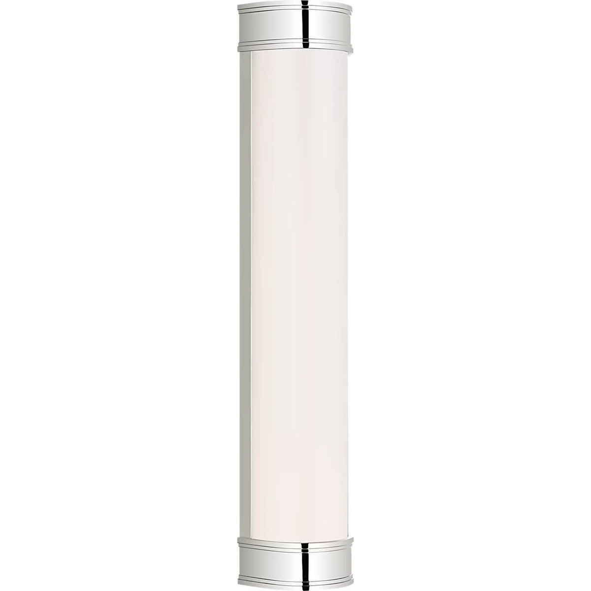 Chapman & Myers Marden 24" Salon Bath Sconce in Polished Nickel with White Glass W4.25" x H24" x E3.75"